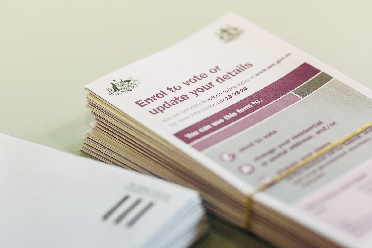 Forms for people who want to enrol to vote at the next election or for voters who have moved house