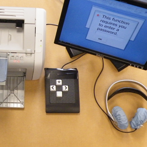 photo of vision impaired voting system, VI Voted