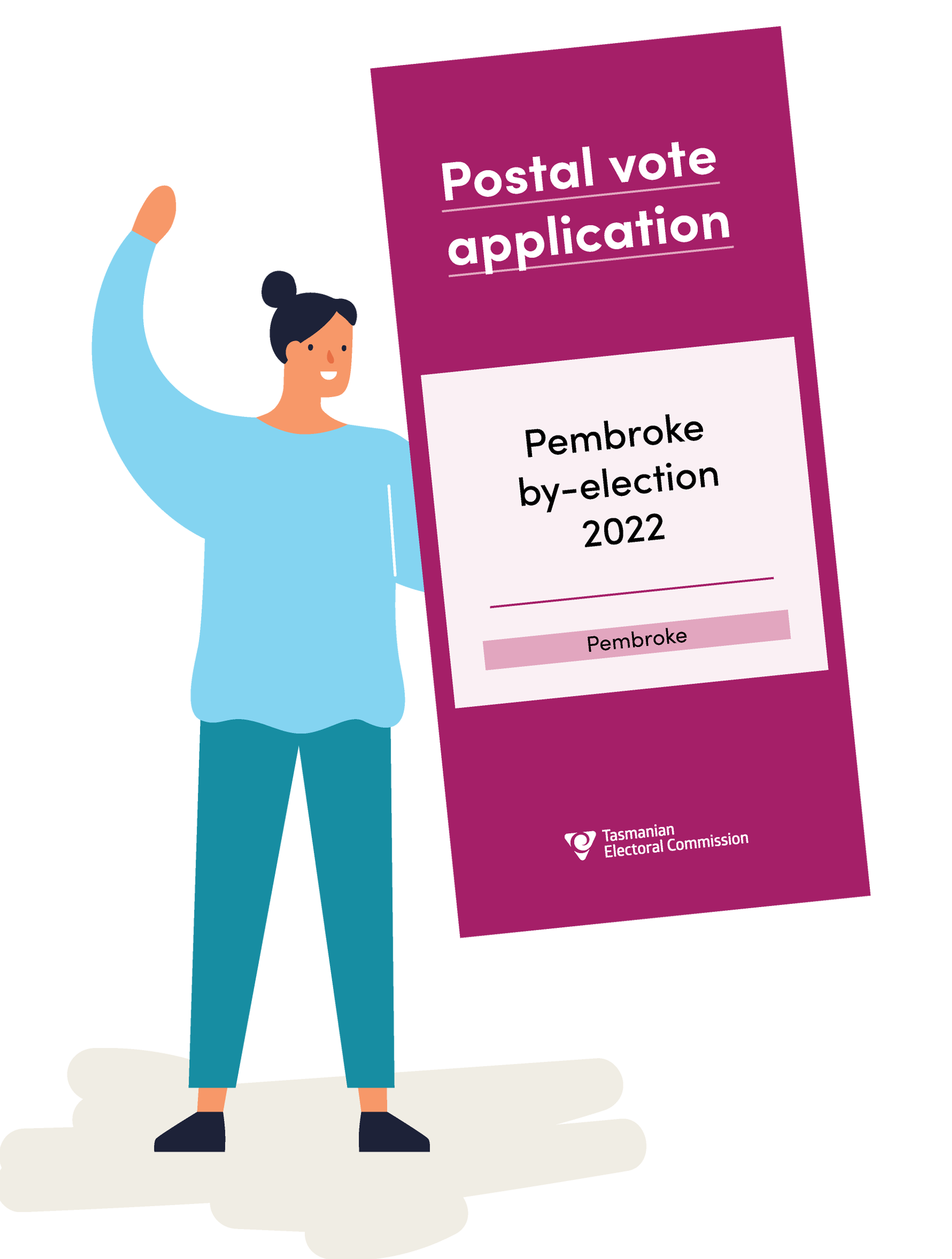 Illustration of person holding postal vote application form