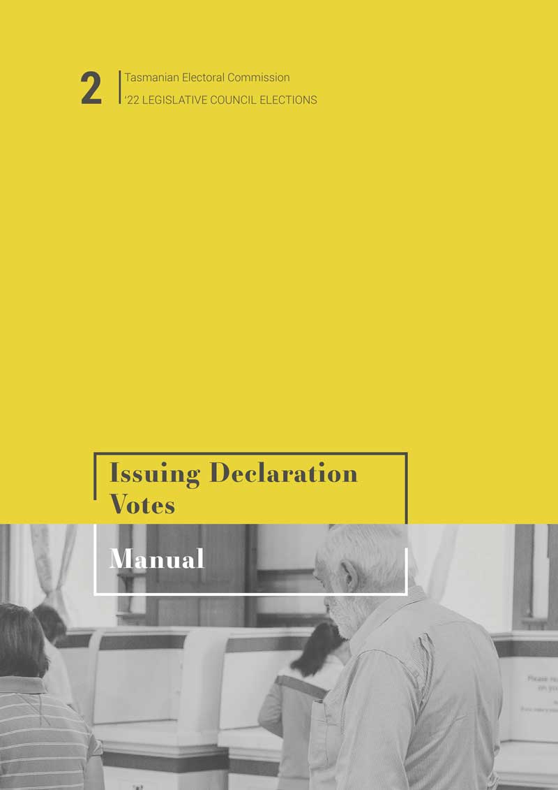 Front cover of the issuing dec votes manual