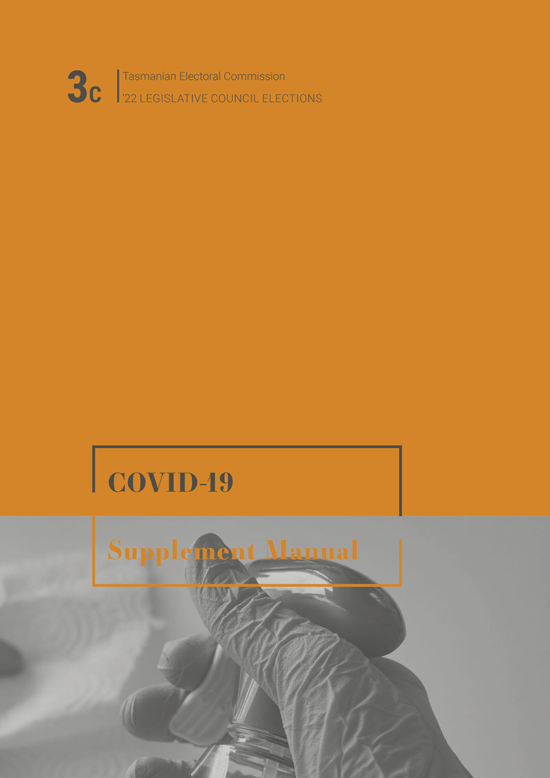 Front cover of the COVID-19 supplement manual for pre-poll