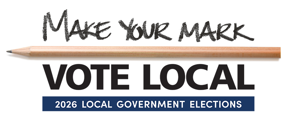 Local government election tagline - Make your mark. Vote local.