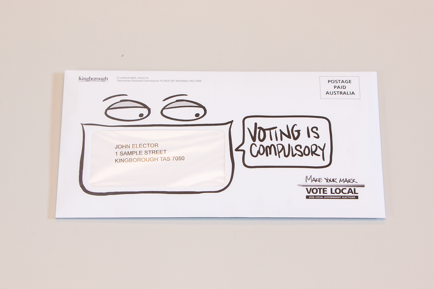 Postal ballot pack envelope