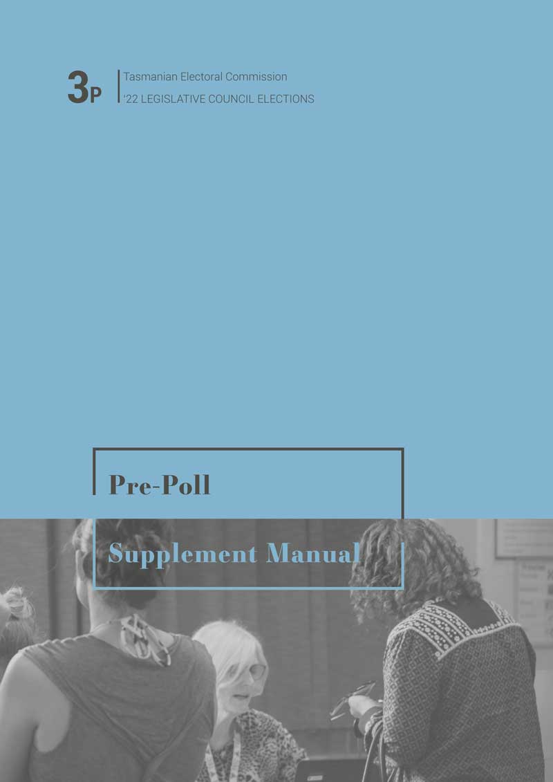 Front cover of the pre-poll supplement manual