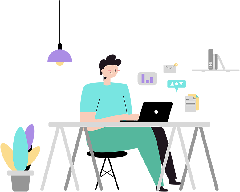 Person sitting at desk training on laptop computer