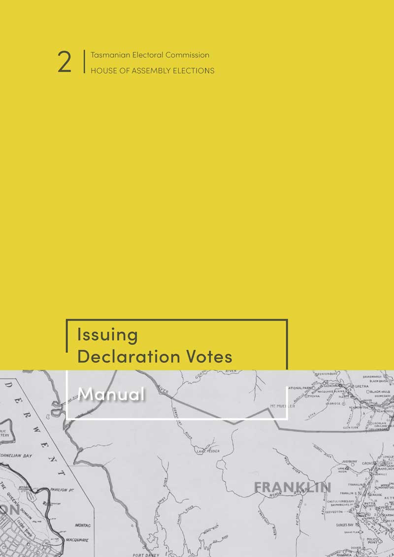 Front cover of the issuing dec votes manual