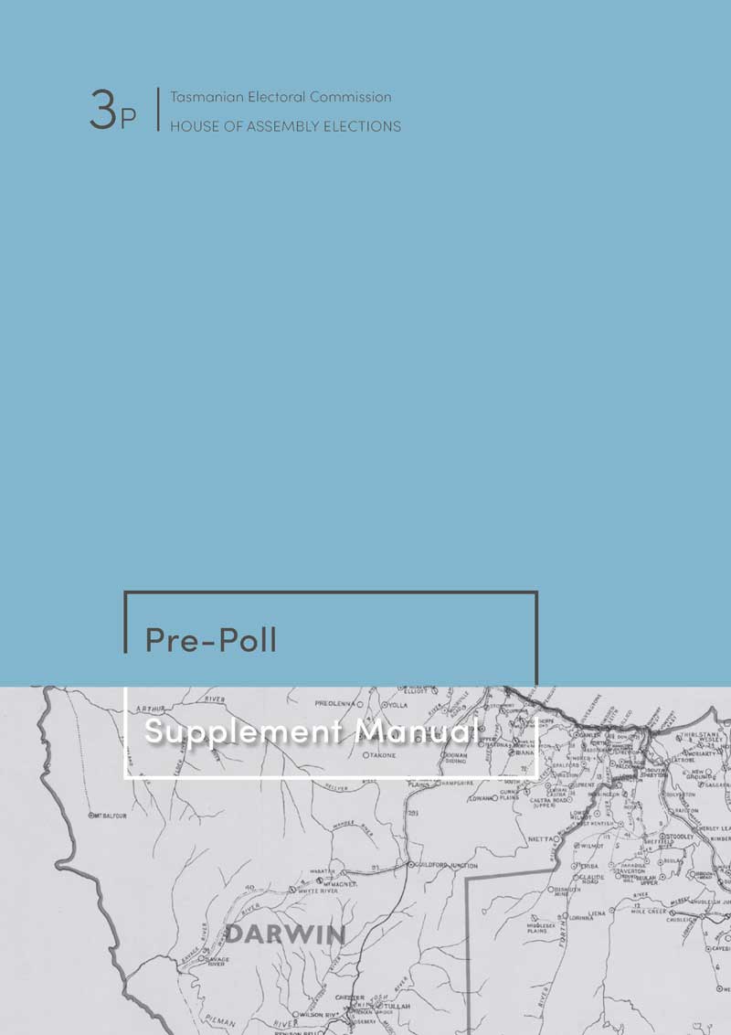 Front cover of the pre-poll supplement manual